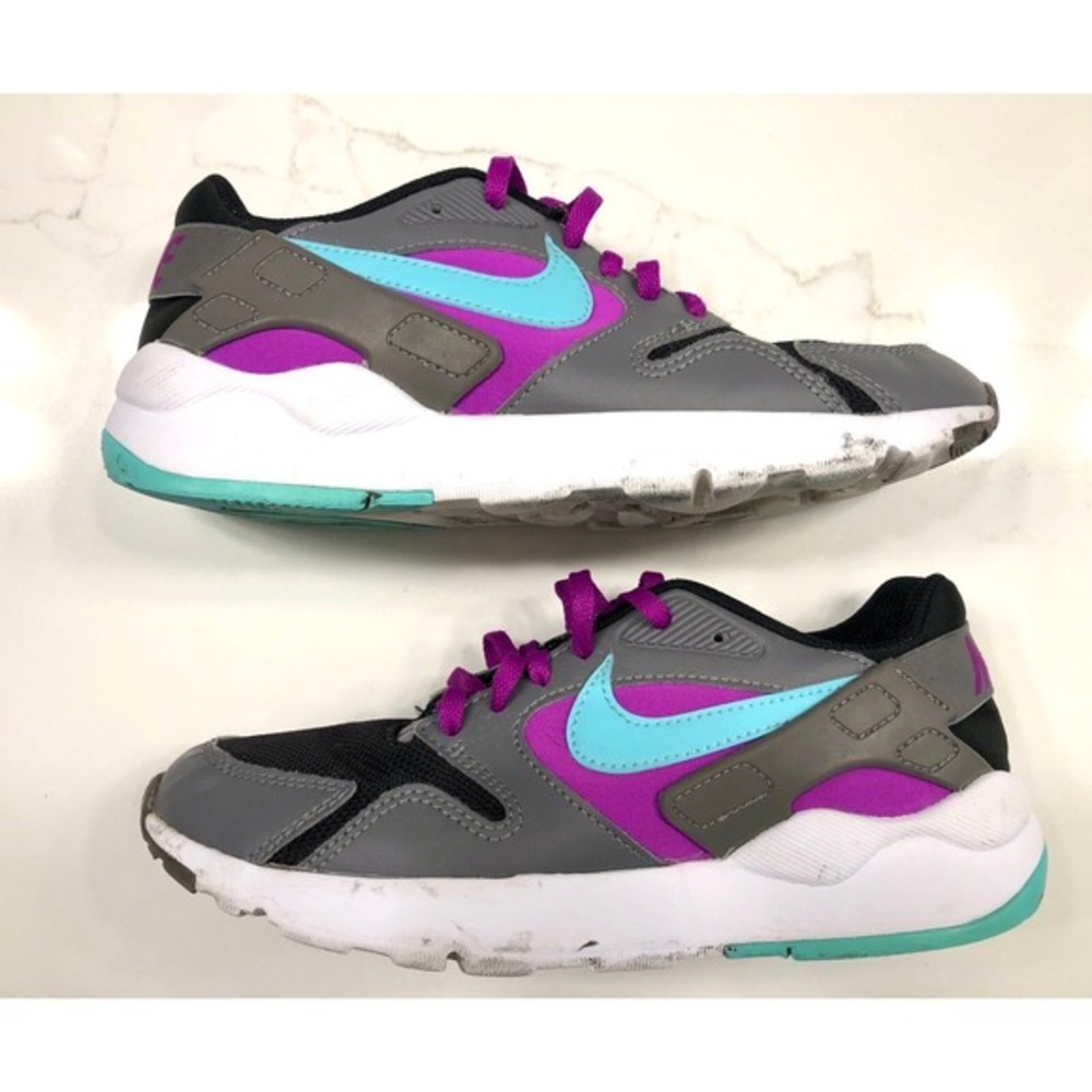 Nike LD Victory Kids 5.5Y Teal Purple Gray Athletic Running Lace Up Sneaker Shoe
